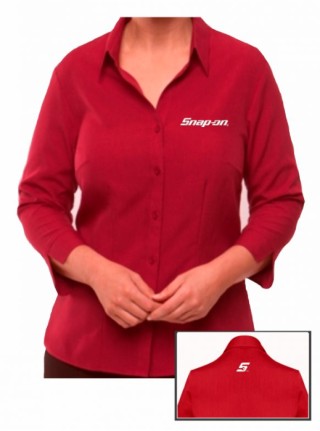 C/C Ladies 3/4 Short Sleeve Ezylin Shirt-Chilli:Chilli