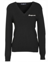 Ladies V-Neck Pullover-Black 